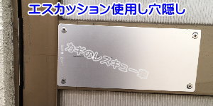 エスカッションを使用し穴隠し